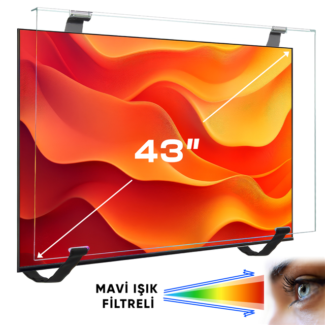 Weko WK-29925 43'' Mavi Işık Filtreli TV Ekran Koruyucu Darbeye Dayanıklı 2mm Optik Difüzörlü