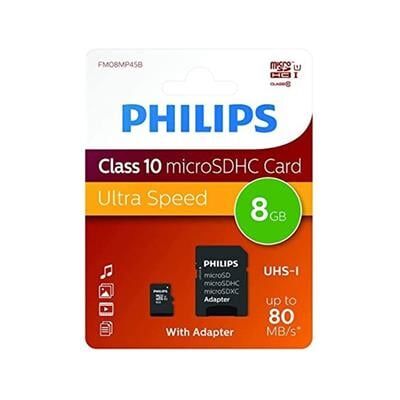 Philips FM08MP45B/00 8GB Class10 UHS-I U1 TF Adaptörlü Micro SDHC Hafıza Kartı