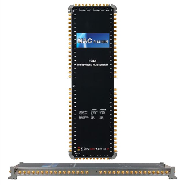 MAG Platinum MP 10/64 Multiswitch - 10 Giriş 64 Çıkışlı Merkezi Uydu Santrali Hybrid 4K ve 3D Destekli