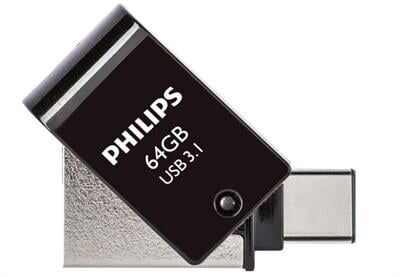 Philips FM12DC152B/00 128GB 2 IN 1 TYPE-C/USB 3.1 Siyah Gri USB Flash Bellek