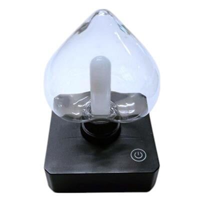 Ledx YQX-ANL95-B03 Amber Renkli Alev Efektli Dokunmatik Masa Lambası 800mAh Şarjlı (Şeffaf Kalpli)