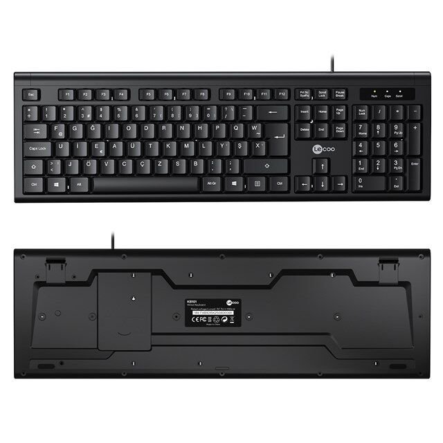 Lenovo Lecoo KB101 USB Kablolu Siyah Türkçe F Klavye (Numpadli)