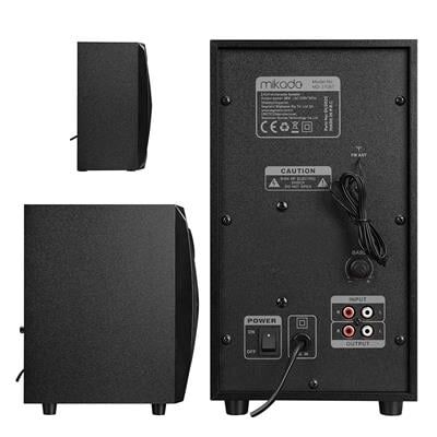 Mikado MD-370BT 38W Siyah BT/AUX/USB/FM/LED Işıklı Multimedia Speaker 2+1 Ses Sistemi