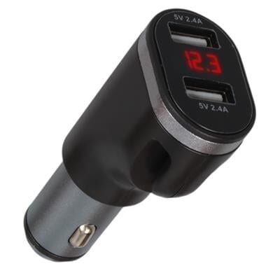 Olesson 1648 12-24V Çift USB Girişli 5V-2.4A Dijital Voltaj Ekranlı Araç Çakmaklık Şarj Aleti