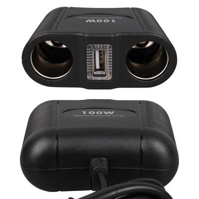 Olesson 1645 12-24V Tek USB Girişli 100W 70cm Kablolu 2'li Araç Çakmak Çoklayıcı