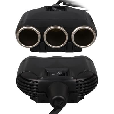 Olesson 1634 12-24V Tek USB Girişli 120W 80cm Kablolu Dijital Voltaj Ekranlı 3'lü Araç Çakmak Çoklayıcı