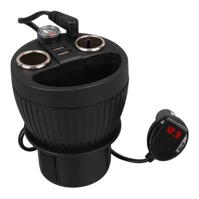 Olesson 1640 12-24V Çift USB Girişli 120W 80cm Kablolu Dijital Voltaj Ekranlı 2'li Araç Çakmak Çoklayıcı