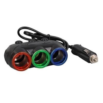 Olesson 1632 12-24V 120W 80cm Kablolu 3'lü Araç Çakmak Çoklayıcı