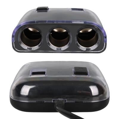 Olesson 1505 12-24V Çift USB Girişli 120W 80cm Kablolu 3'LÜ Araç Çakmak Çoklayıcı