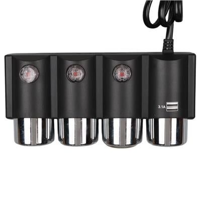 Olesson 1508 12-24V Çift USB Girişli 120W 80cm Kablolu 3'lü Araç Çakmak Çoklayıcı