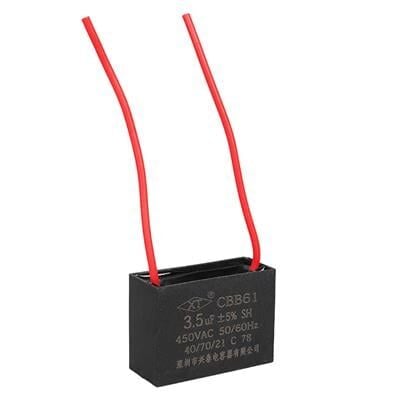 3.5UF 450VAC Siyah 10cm Kablolu Kare Tip Kutupsuz Kondansatör