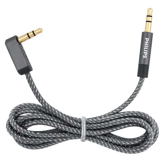 Philips SWR2114F/93 3.5mm AUX Ses Kablosu 1.5 Metre L Tipi Konnektör Örgülü Zırhlı