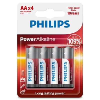Philips Power Alkaline AA LR6 1.5V Kalem Pil 4'lü Paket (LR6P4B/10)